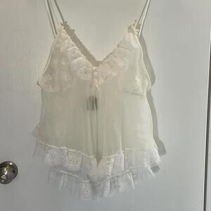 White Lacey Tank Top Tagged